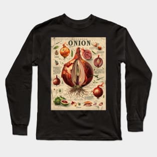 Onion Botanical Illustration Long Sleeve T-Shirt